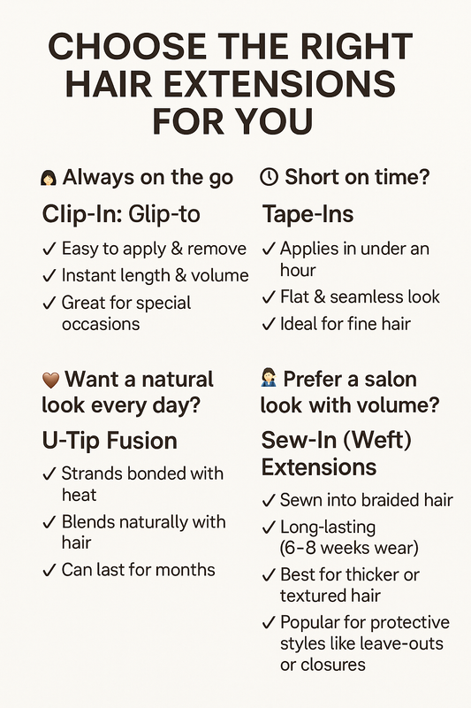Find the Right Hair Extensions for Your Lifestyle: Clip-Ins, Wefts, Fusion & More