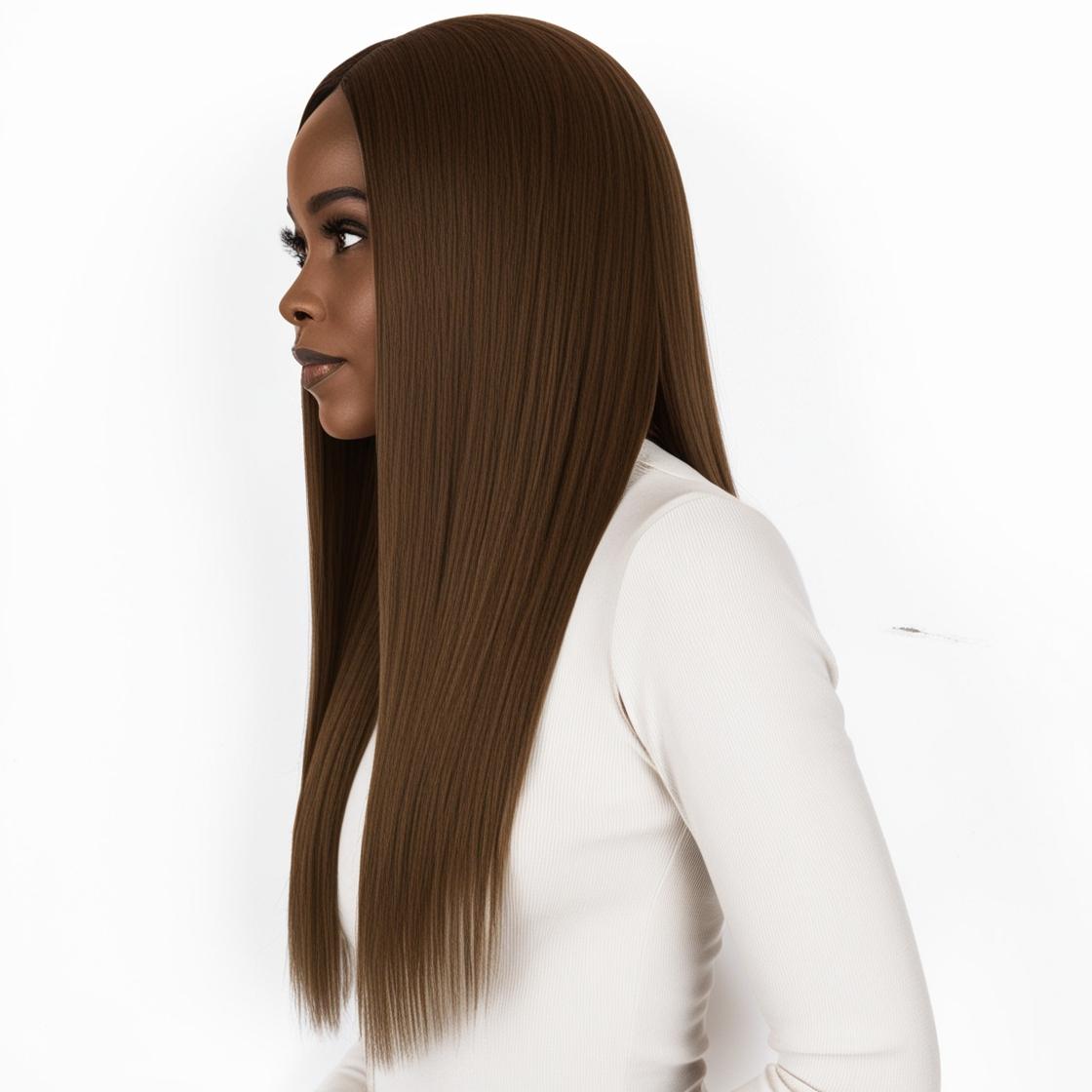 Dark Brown #4 Straight Clip-In Hair Extensions – 100% Remy Human Hair | 100g/120g Pack | 10''–30'' | 8pcs, 18 Clips | Reusable | Ships from Canada