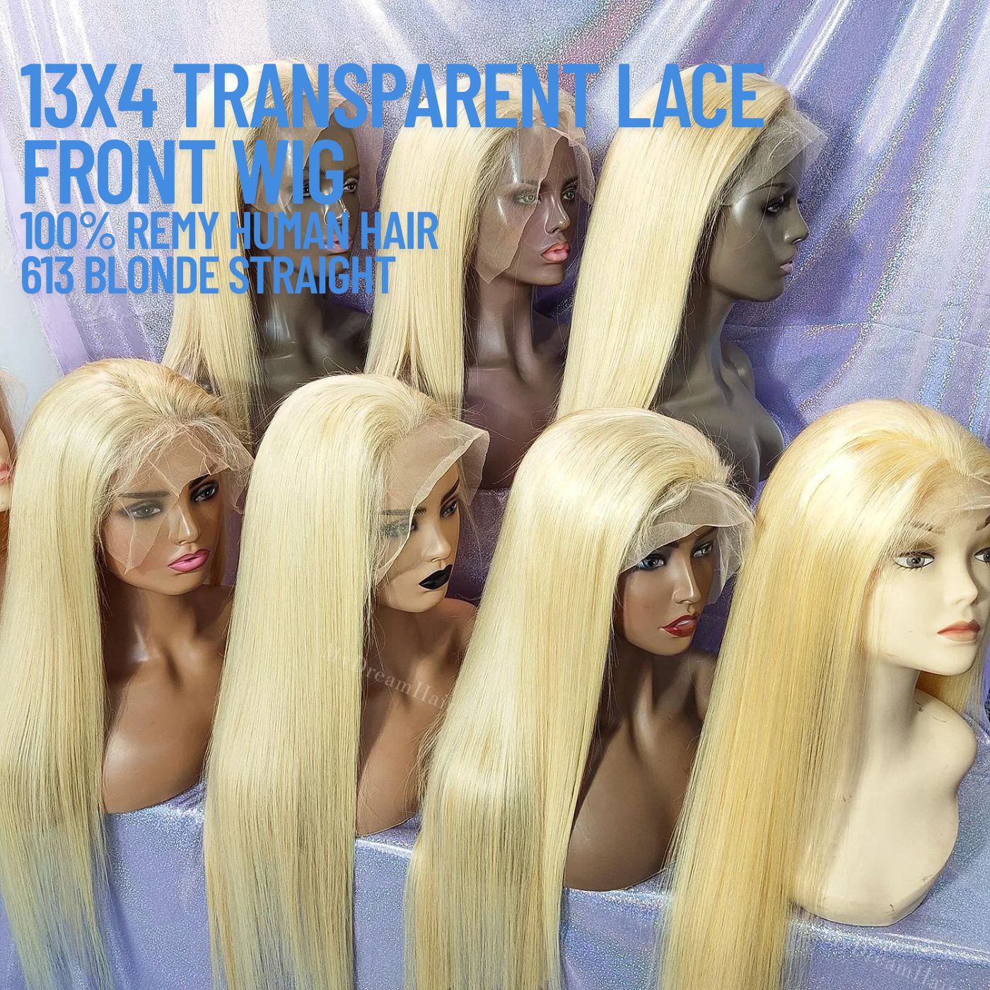Blonde #613 Straight Lace Front Wig – 13x4 Transparent Lace | 100% Remy Human Hair | 180% Density | 12''–28'' | Glueless | Ships from Canada