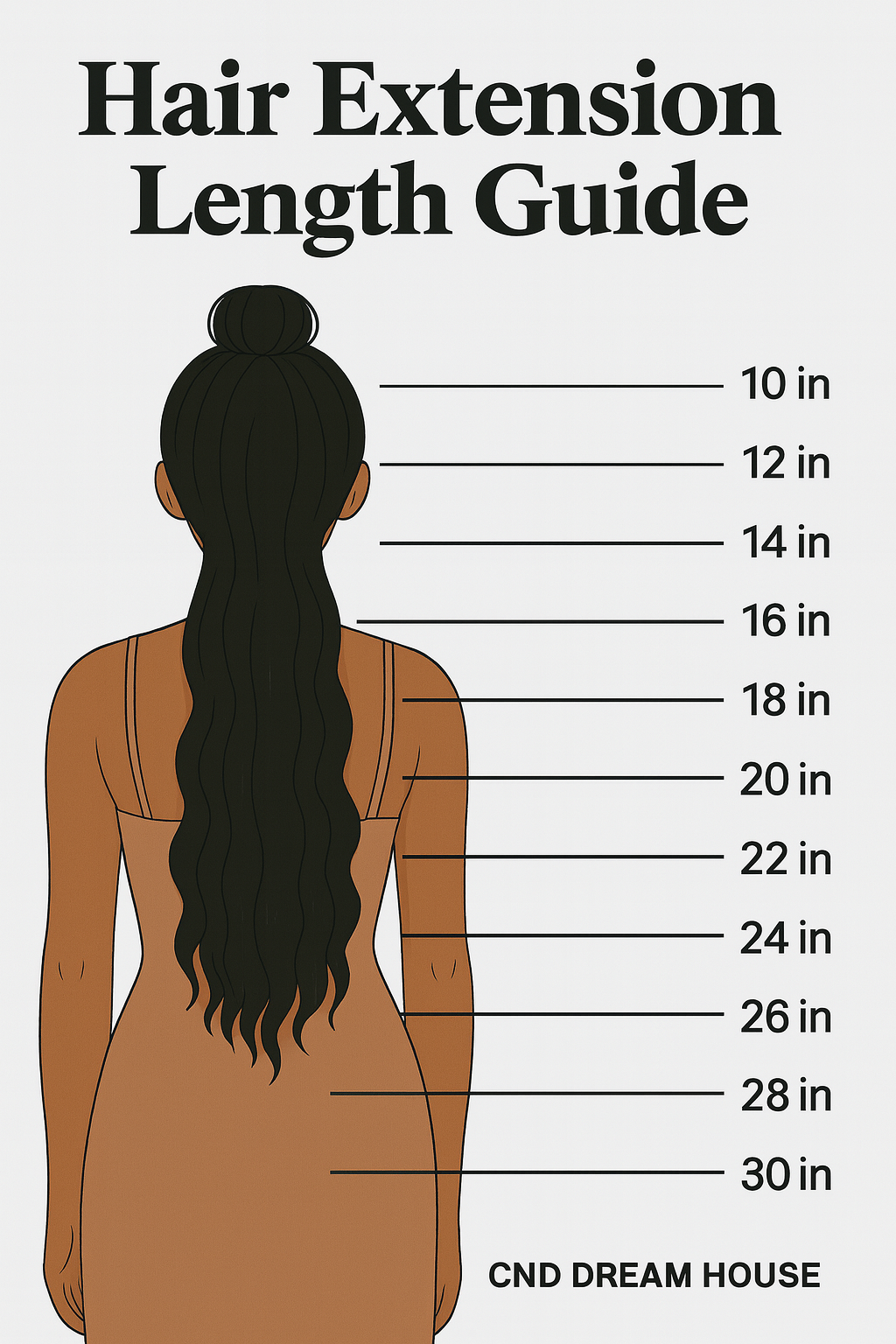 Hair extensions length guide – 18 to 28 inch