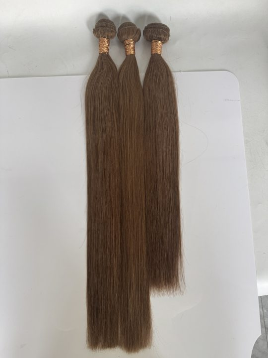 Medium Golden Brown #12 Straight Weft Hair Extensions – 100% Remy Human Hair | 100g Pack | 10''–30'' | Reusable | Ships from Canada