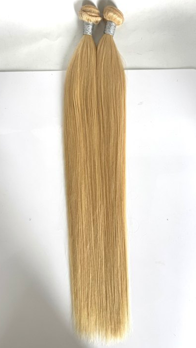 Blonde #613 Straight Weft Hair Extensions – 100% Remy Human Hair | 100g Pack | 10''–30'' | Reusable | Ships from Canada