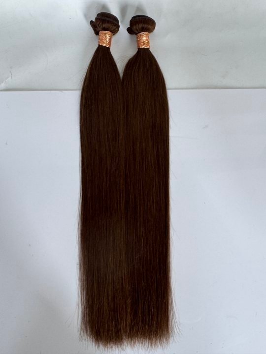 Dark Brown #4 Straight Weft Hair Extensions – 100% Remy Human Hair | 100g Pack | 10''–30'' | Reusable | Ships from Canada