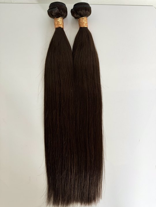 Extensions de cheveux trame brun foncé profond n° 2 – 100 % cheveux humains Remy | Paquet de 100 g | 10 à 30 pouces | Réutilisables | Expédié depuis le Canada