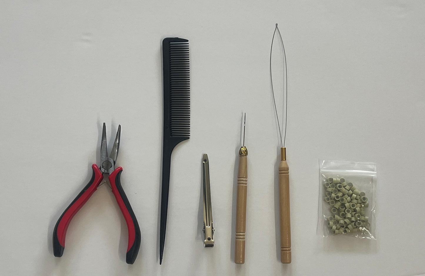 Nano Beads Hair Extension Installation Kit – 6-Piece Tool Set for Microlinks
