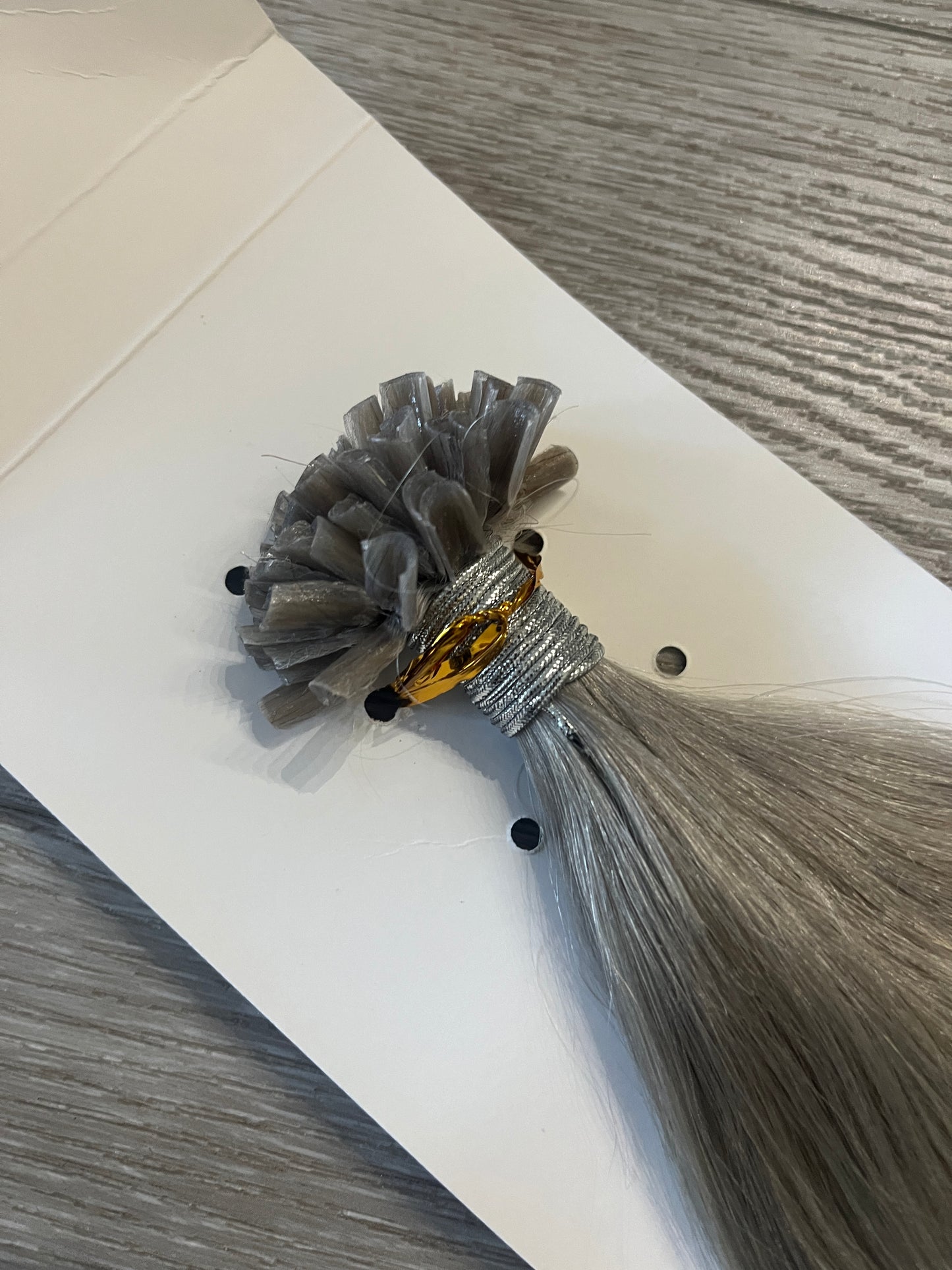 Silver Grey Straight U Tip Fusion Hair Extensions – 100% Remy Human Hair | 50g Pack | 10''–30'' | Reusable | Ships from Canada