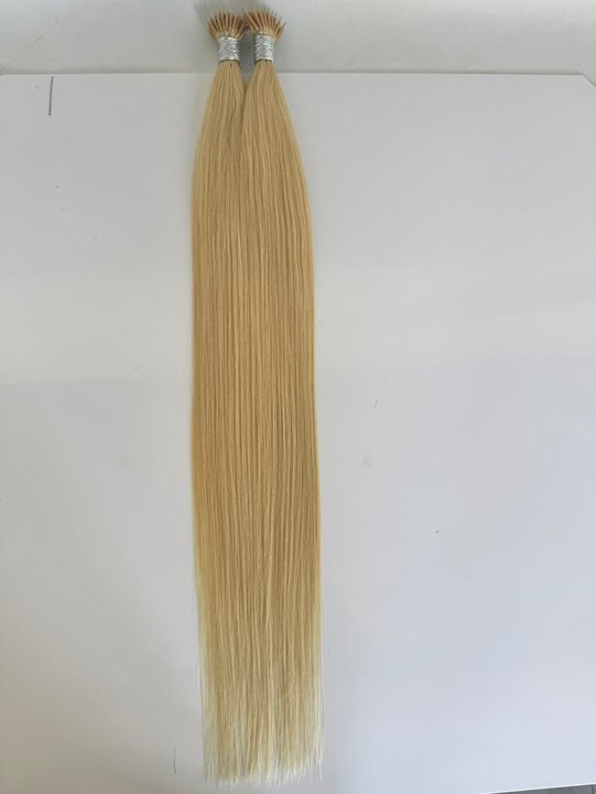 Golden Blonde #613 Straight Nano Beads Hair Extensions – 100% Remy Human Hair | 50g Pack (50 Strands) | Reusable | Invisible Nano-Tip