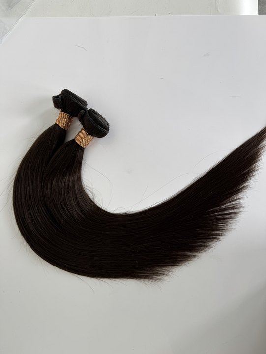 Extensions de cheveux trame brun foncé profond n° 2 – 100 % cheveux humains Remy | Paquet de 100 g | 10 à 30 pouces | Réutilisables | Expédié depuis le Canada