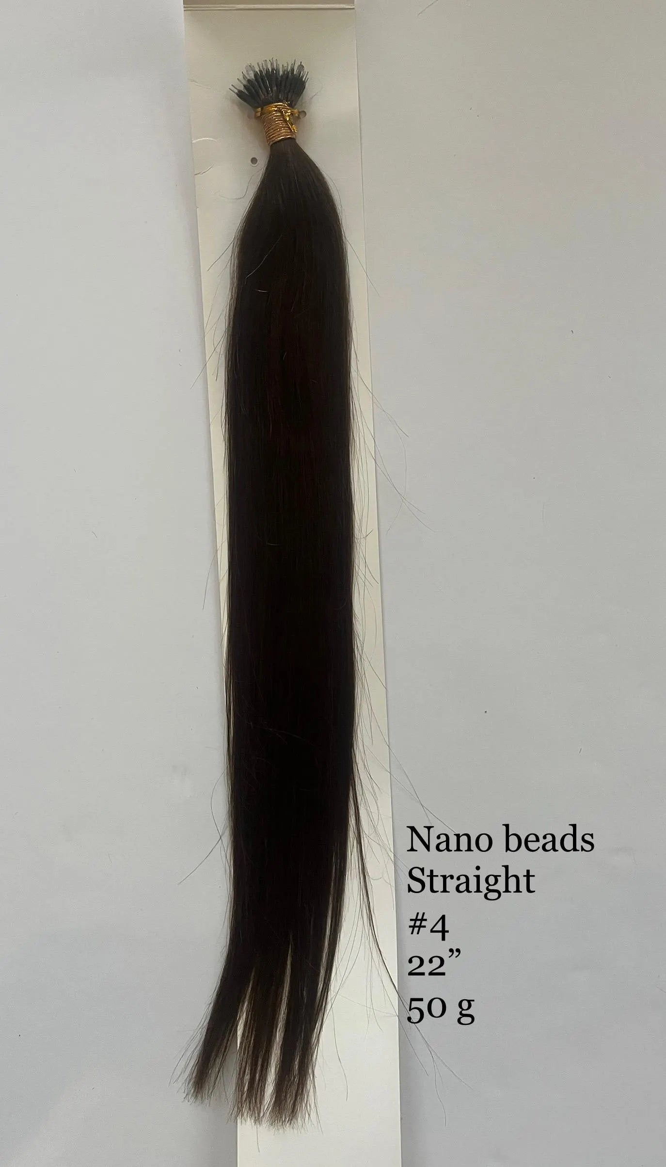 Extensions de cheveux en nano-perles brun foncé n° 4 – 100 % cheveux humains Remy | Paquet de 50 g (50 mèches) | Réutilisables | Expédié depuis le Canada