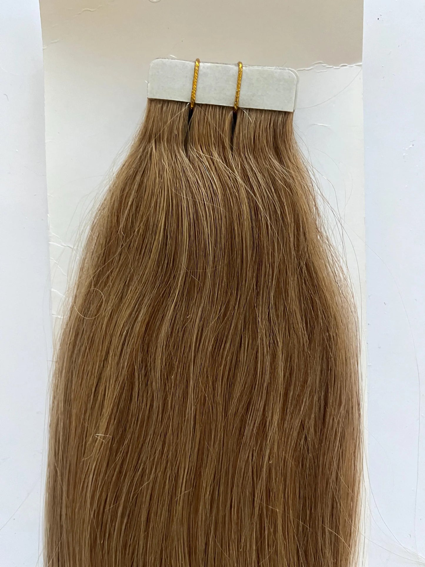 Dark Blonde #18 Straight Tape-In Hair Extensions – 100% Remy Human Hair | 50g Pack | 10''–30'' | Reusable | Ships from Canada