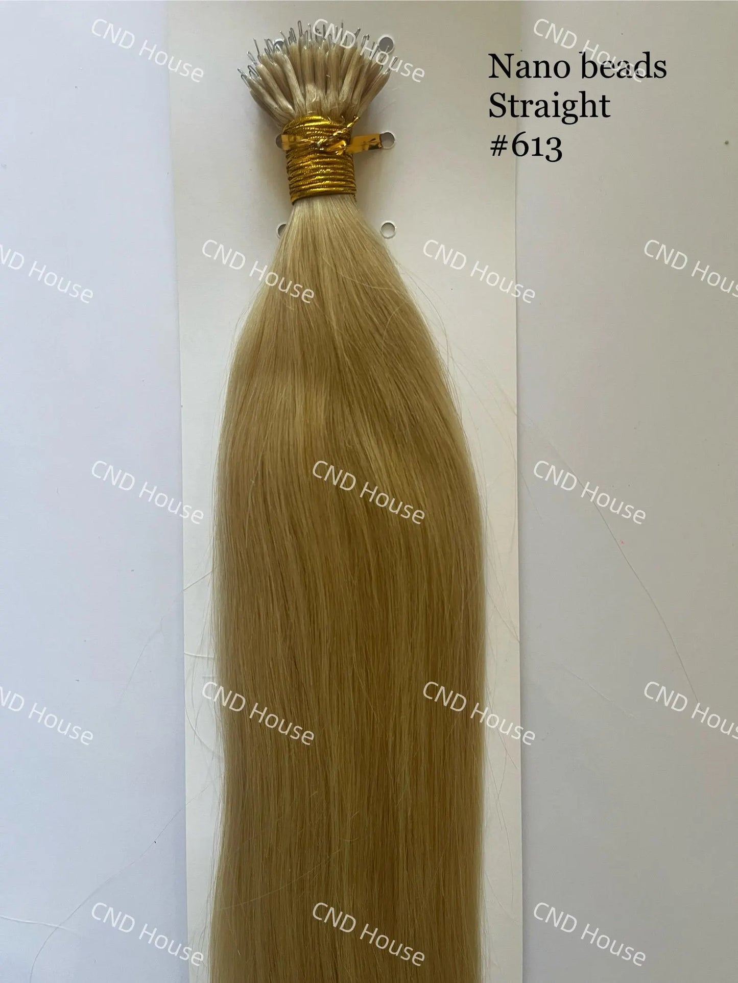 Blonde #613 Straight Nano Beads Hair Extensions – 100% Remy Human Hair | 50g Pack (50 Strands) | Reusable | Ships from Canada