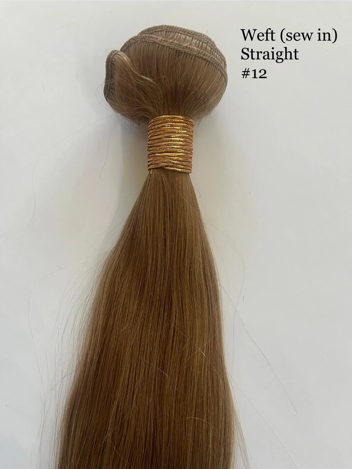 Medium Golden Brown #12 Straight Weft Hair Extensions – 100% Remy Human Hair | 100g Pack | 10''–30'' | Reusable | Ships from Canada