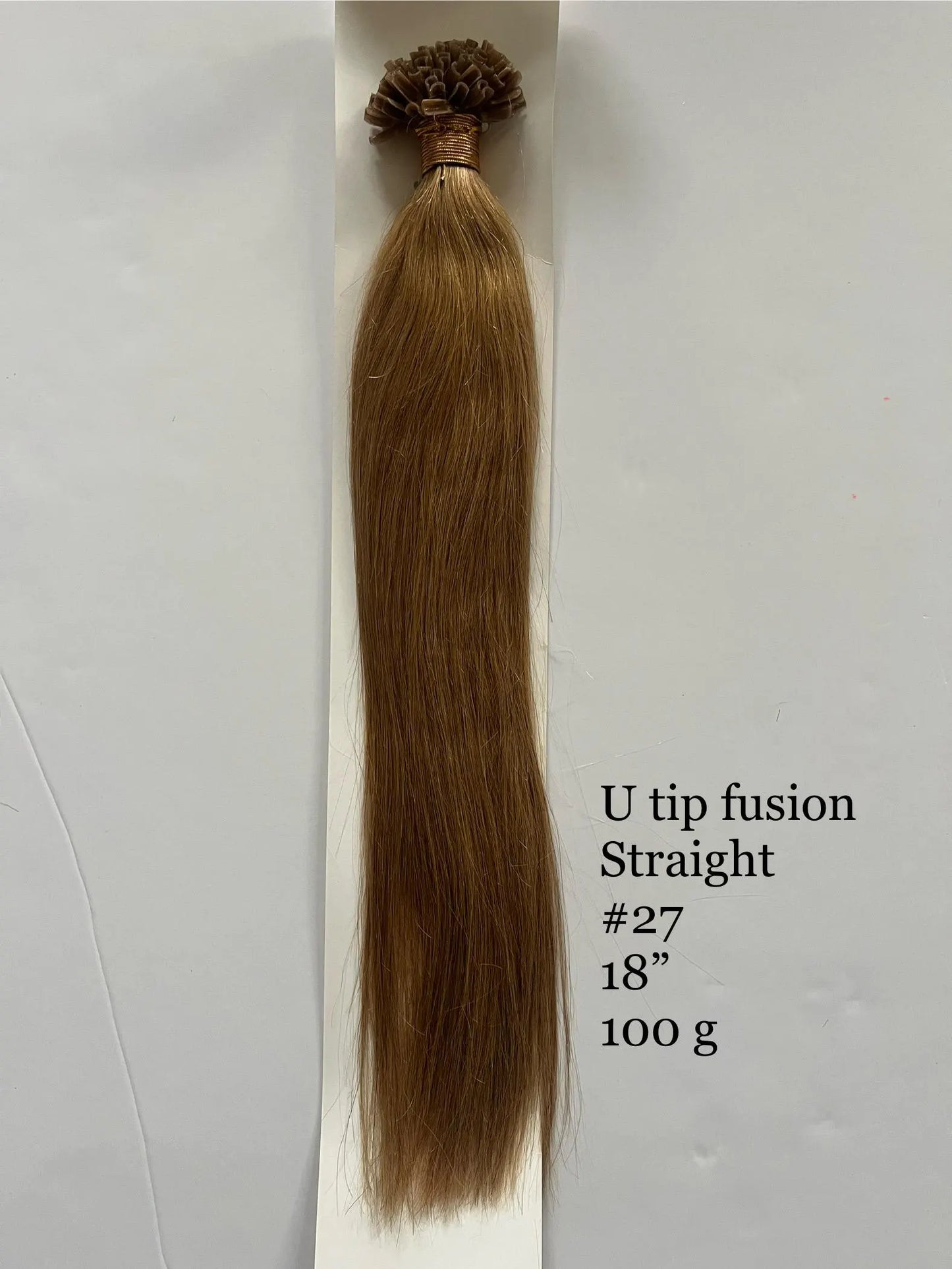 Honey Blonde #27 Straight U Tip Fusion Hair Extensions – 100% Remy Human Hair | 50g Pack | 10’’–30’’ | Keratin Pre-Bonded | Reusable