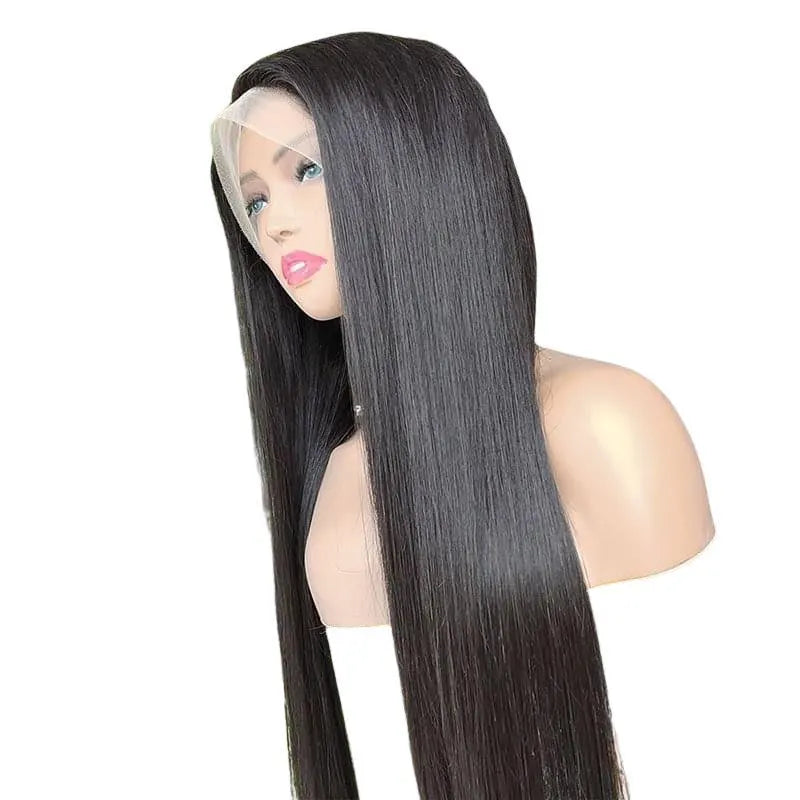 13x4 Transparent Lace Wig – Natural Black Straight | 180% Density Human Hair | Glueless & Bleach-Friendly | Canada Ship