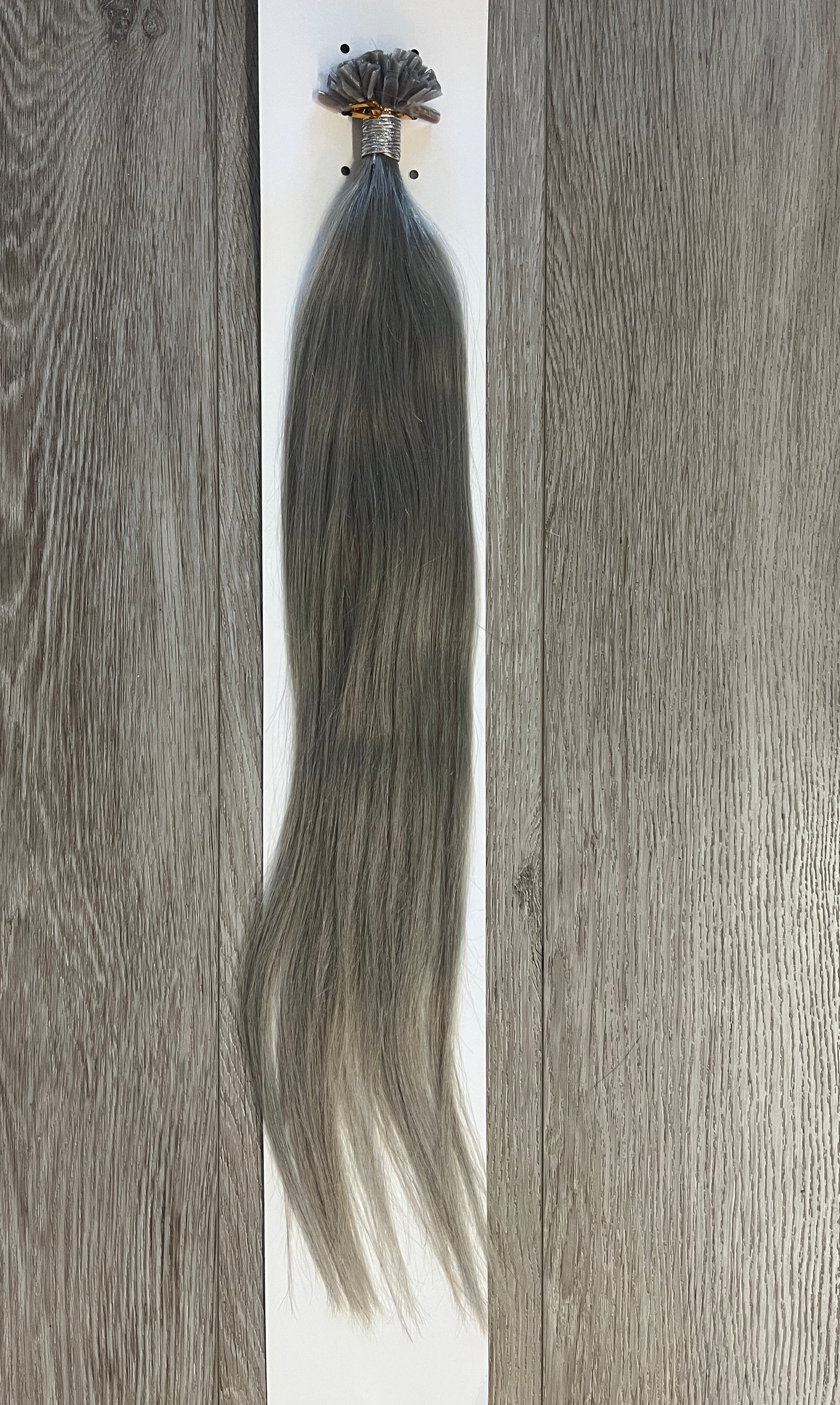 Silver Grey Straight U Tip Fusion Hair Extensions – 100% Remy Human Hair | 50g Pack | 10''–30'' | Reusable | Ships from Canada