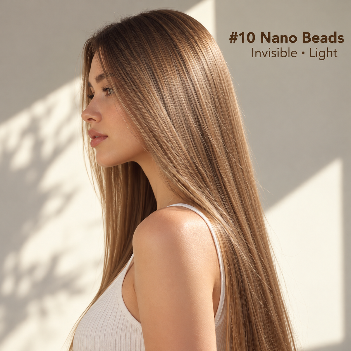 Medium Brown #10 nano beads hair extensions – 100% Remy human hair