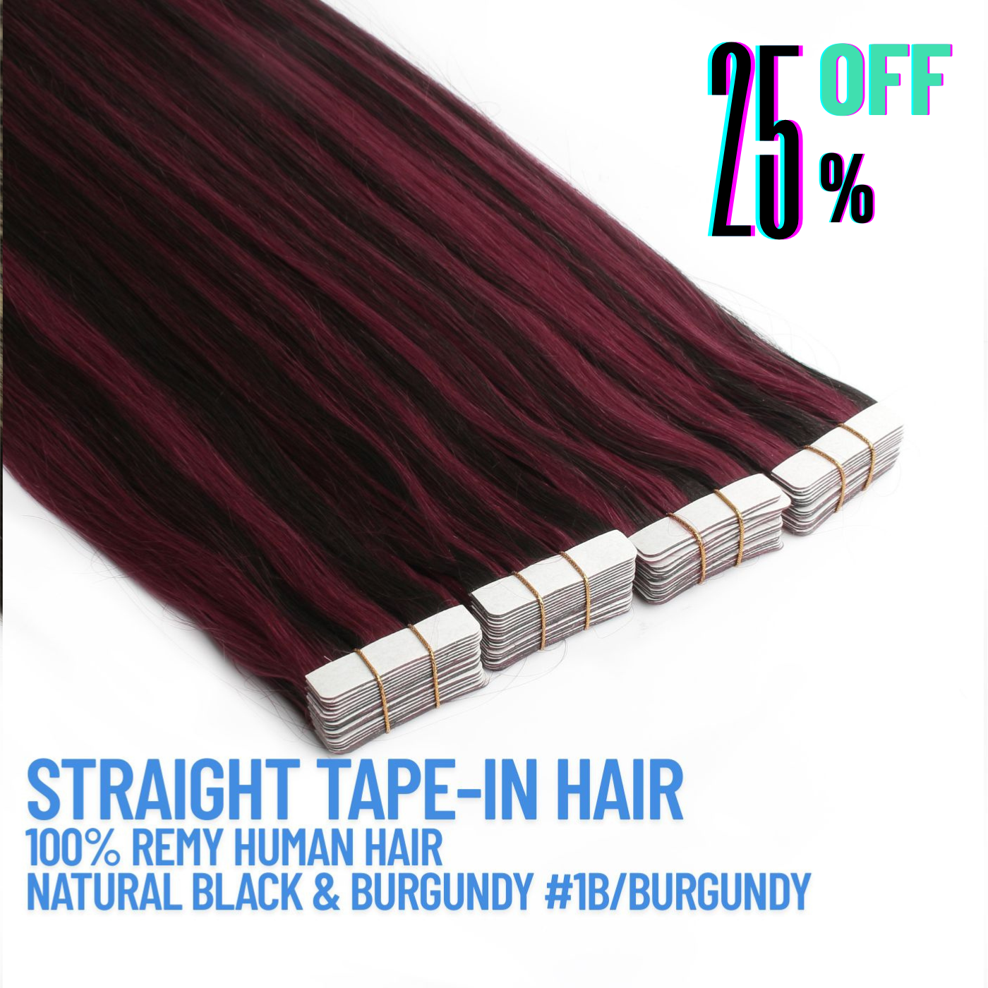 Extensions de cheveux à bandes adhésives brun foncé n° 4 – 100 % cheveux humains Remy | Paquet de 50 g | 10 à 30 po | Réutilisables | Expédié depuis le Canada