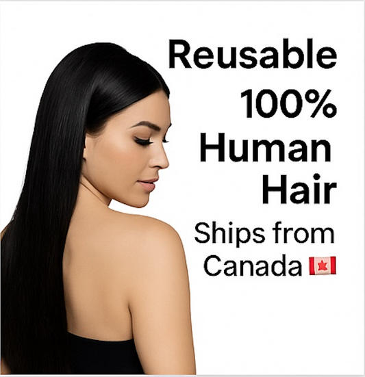 Extensions de cheveux à bandes adhésives noires naturelles n° 1B – 100 % cheveux humains Remy | Paquet de 50 g | 25,4 à 76,2 cm | Réutilisables | Expédié depuis le Canada