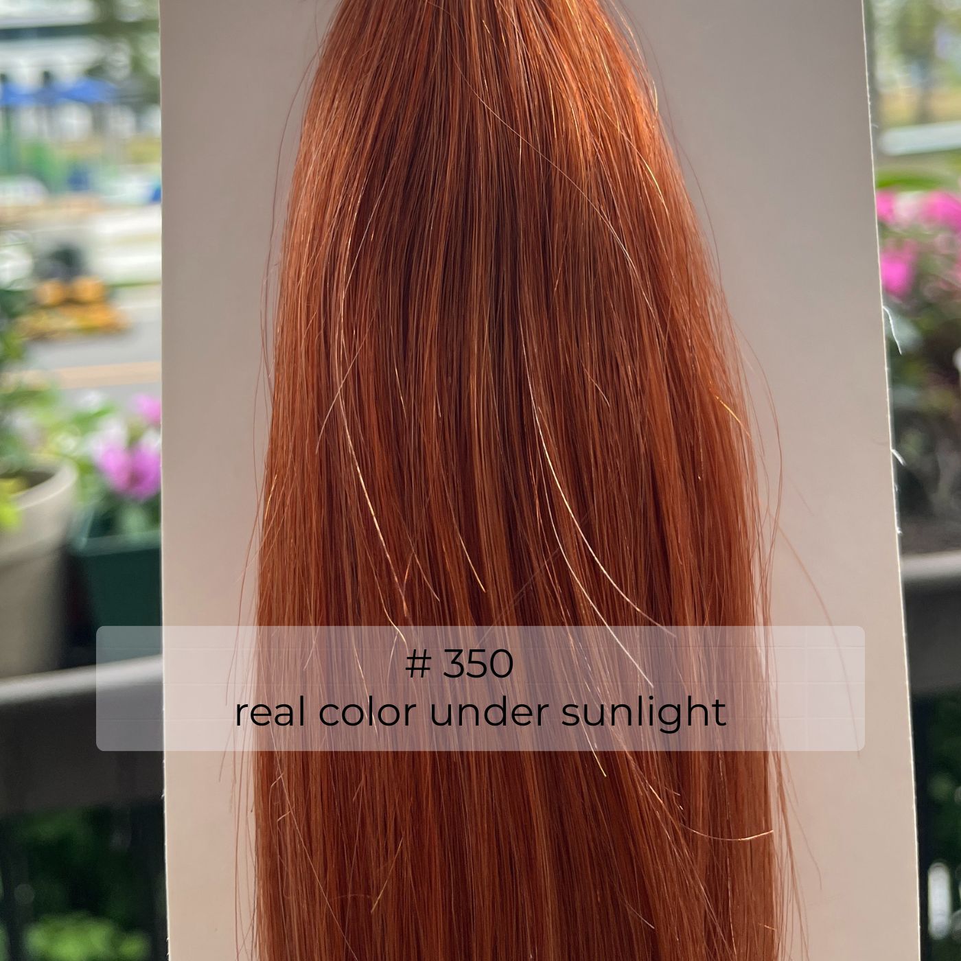 Copper Red #350 Straight Nano Beads Hair Extensions – 100% Remy Human Hair | 50g Pack (50 Strands) | Reusable | Invisible Nano-Tip