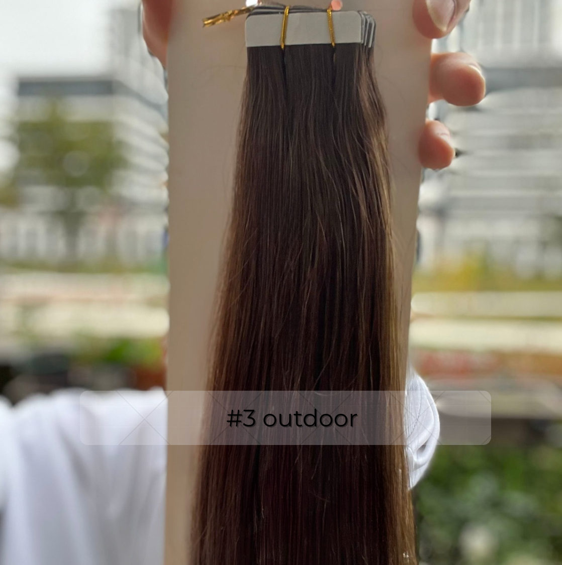 Espresso Brown #3 tape in hair extensions – 100% Remy human hair