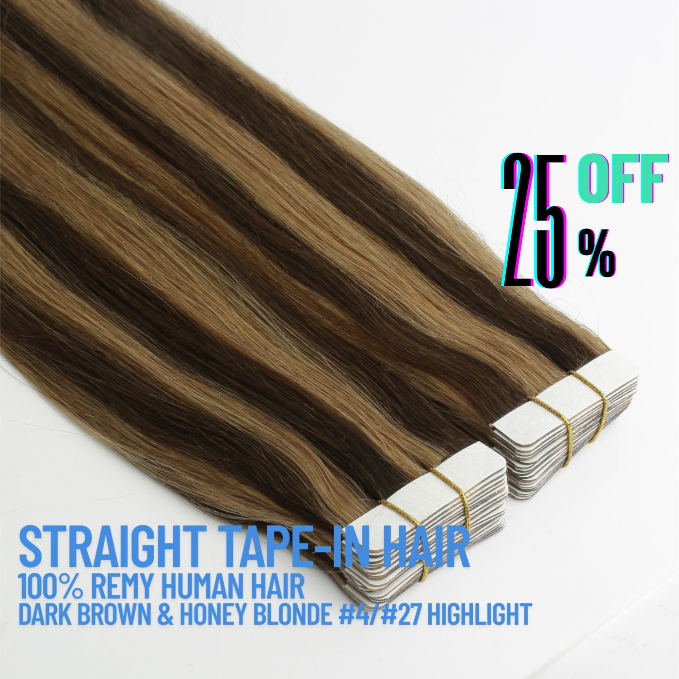 Extensions de cheveux à bandes adhésives brun foncé n° 4 – 100 % cheveux humains Remy | Paquet de 50 g | 10 à 30 po | Réutilisables | Expédié depuis le Canada