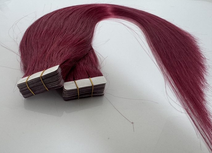 Extensions de cheveux adhésives châtain n° 6 – 100 % cheveux humains Remy | Paquet de 50 g | 25,4 à 76,2 cm | Réutilisables | Expédié depuis le Canada