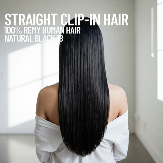 Extensions de cheveux à bandes adhésives noires naturelles n° 1B – 100 % cheveux humains Remy | Paquet de 50 g | 25,4 à 76,2 cm | Réutilisables | Expédié depuis le Canada