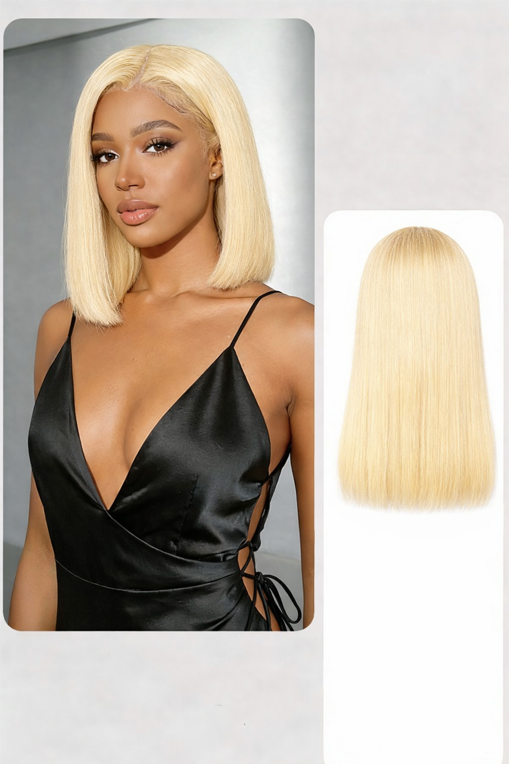 13x4 Transparent Lace Wig – Golden Blonde #613 Straight | 100% Human Hair | 180% Density | 12’’–28’’ | Bleach-Friendly