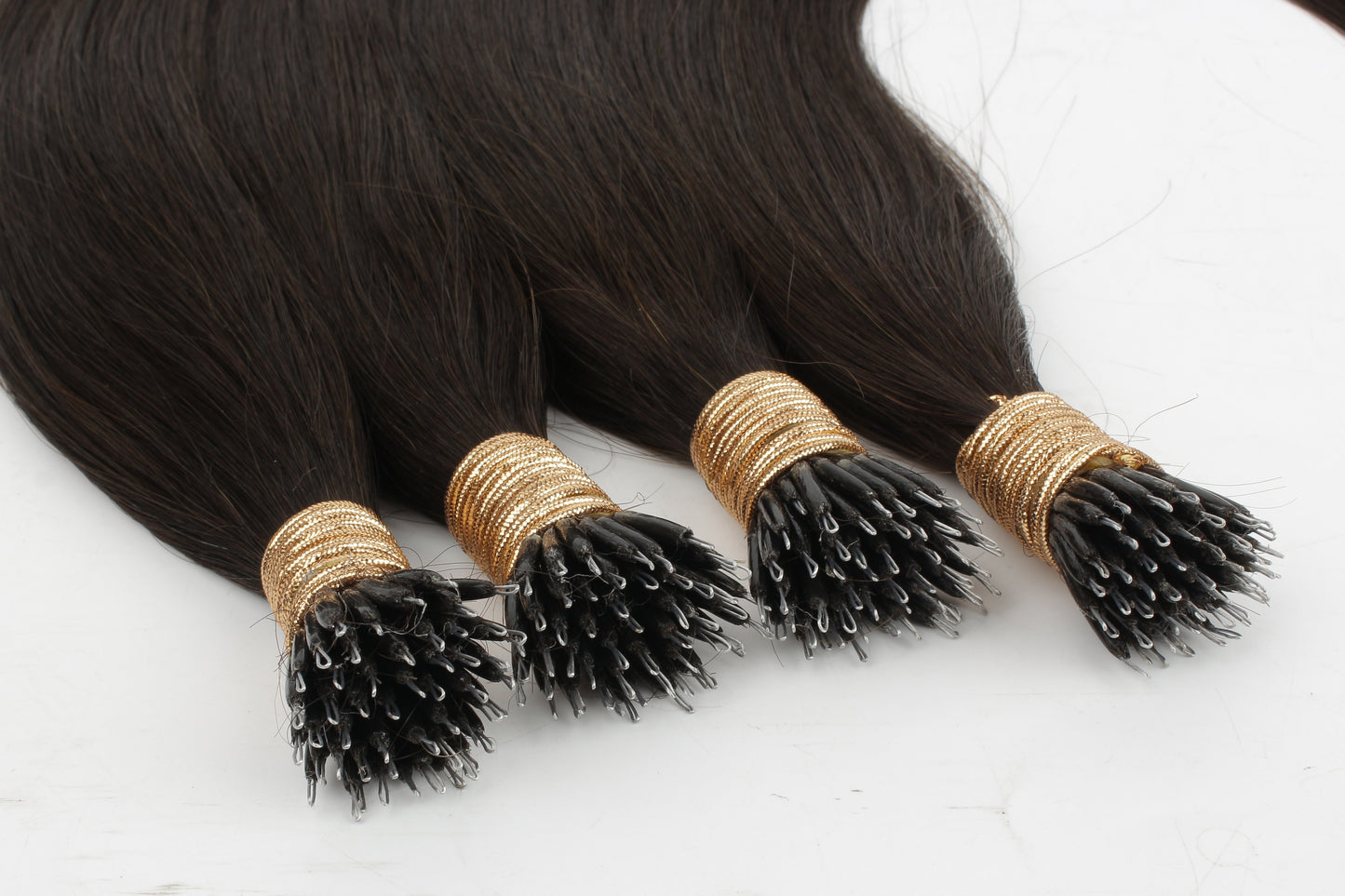 Deep Dark Brown #2 Straight Nano Beads Hair Extensions – 100% Remy Human Hair | 50g Pack (50 Strands) | Reusable | Ships from Canada