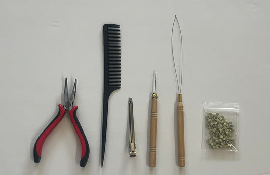 Nano Beads Hair Extension Installation Kit – 6-Piece Tool Set for Microlinks