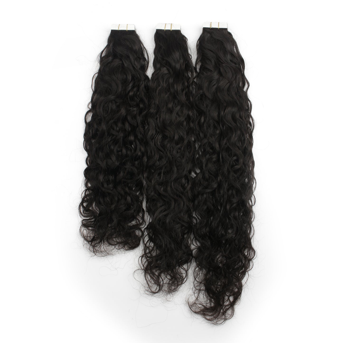 Extensions de cheveux à bandes adhésives noires naturelles n° 1B – 100 % cheveux humains Remy | Paquet de 50 g | 25,4 à 76,2 cm | Réutilisables | Expédié depuis le Canada