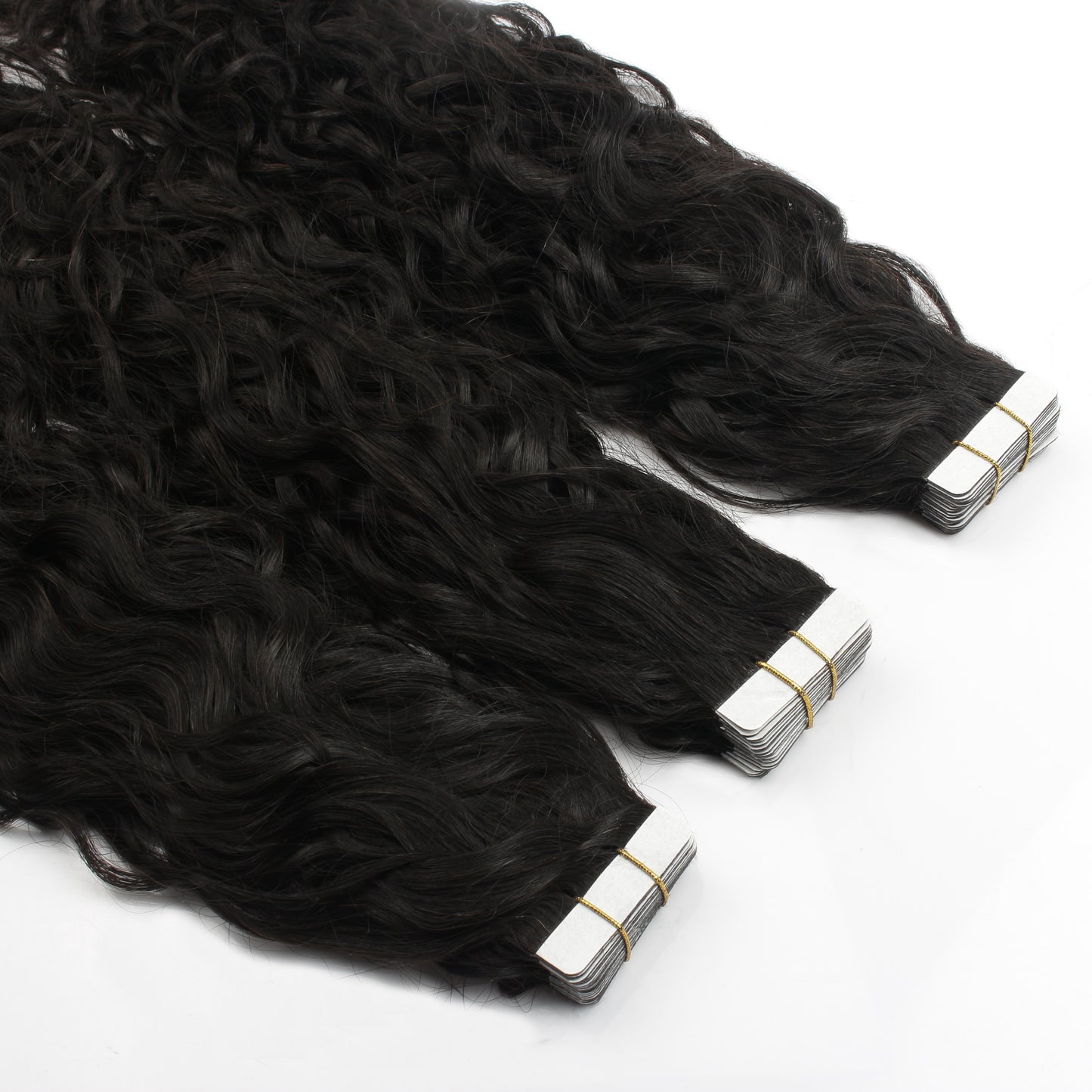 Extensions de cheveux à bandes adhésives noires naturelles n° 1B – 100 % cheveux humains Remy | Paquet de 50 g | 25,4 à 76,2 cm | Réutilisables | Expédié depuis le Canada