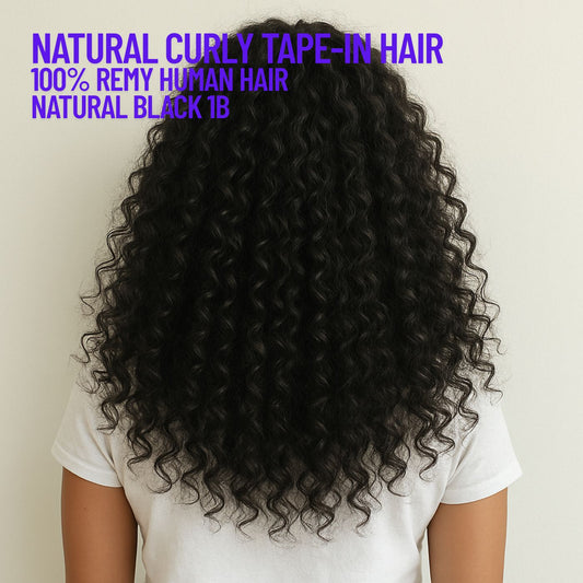 Extensions de cheveux à bandes adhésives noires naturelles n° 1B – 100 % cheveux humains Remy | Paquet de 50 g | 25,4 à 76,2 cm | Réutilisables | Expédié depuis le Canada