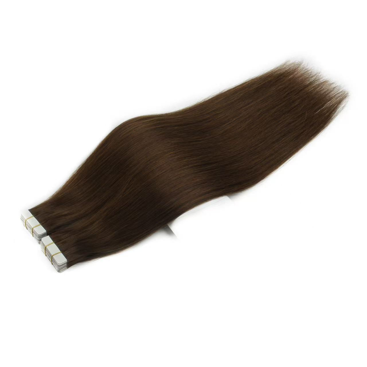Extensions de cheveux à bandes adhésives brun foncé n° 4 – 100 % cheveux humains Remy | Paquet de 50 g | 10 à 30 po | Réutilisables | Expédié depuis le Canada