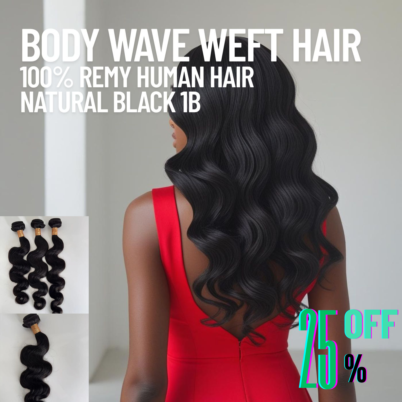 Extensions de cheveux trames noires naturelles n° 1B – 100 % cheveux humains Remy | Paquet de 100 g | 10 à 30 pouces | Réutilisables | Expédié depuis le Canada