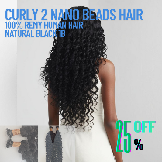 Extensions de cheveux en nano-perles noires naturelles n° 1B – 100 % cheveux humains Remy | Paquet de 50 g (50 mèches) | Réutilisables | Expédié depuis le Canada