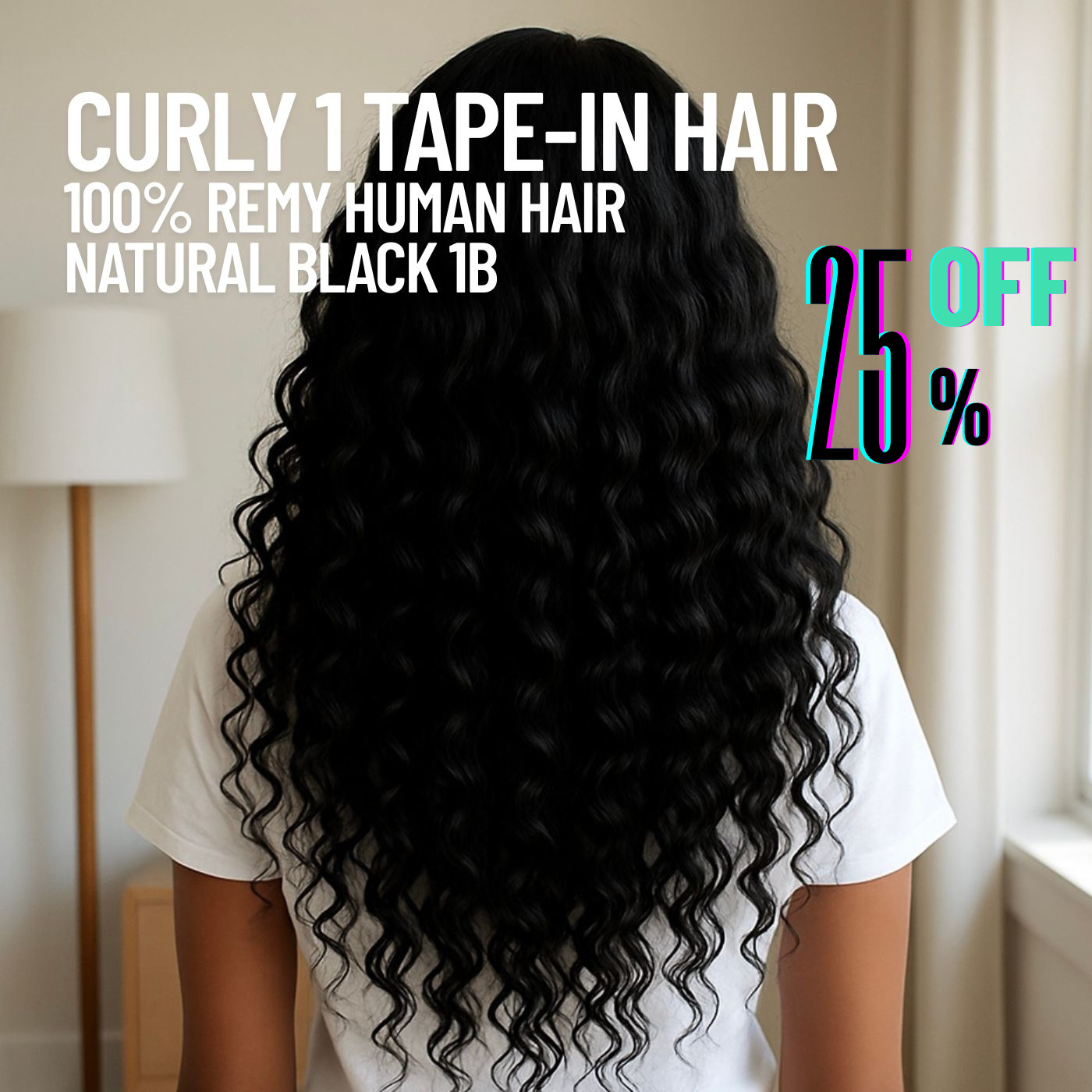 Extensions de cheveux à bandes adhésives noires naturelles n° 1B – 100 % cheveux humains Remy | Paquet de 50 g | 25,4 à 76,2 cm | Réutilisables | Expédié depuis le Canada