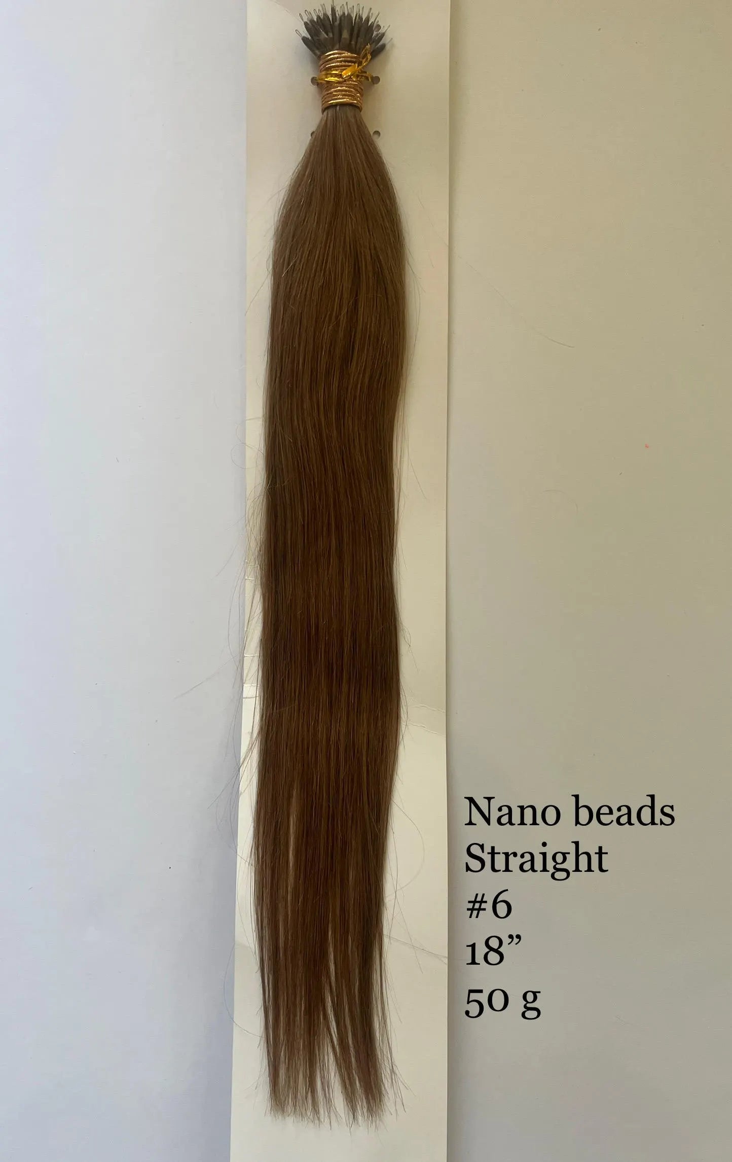 Dark Blonde #18 Straight Nano Beads Hair Extensions – 100% Remy Human Hair | 50g Pack (50 Strands) | Reusable | Ships from Canada