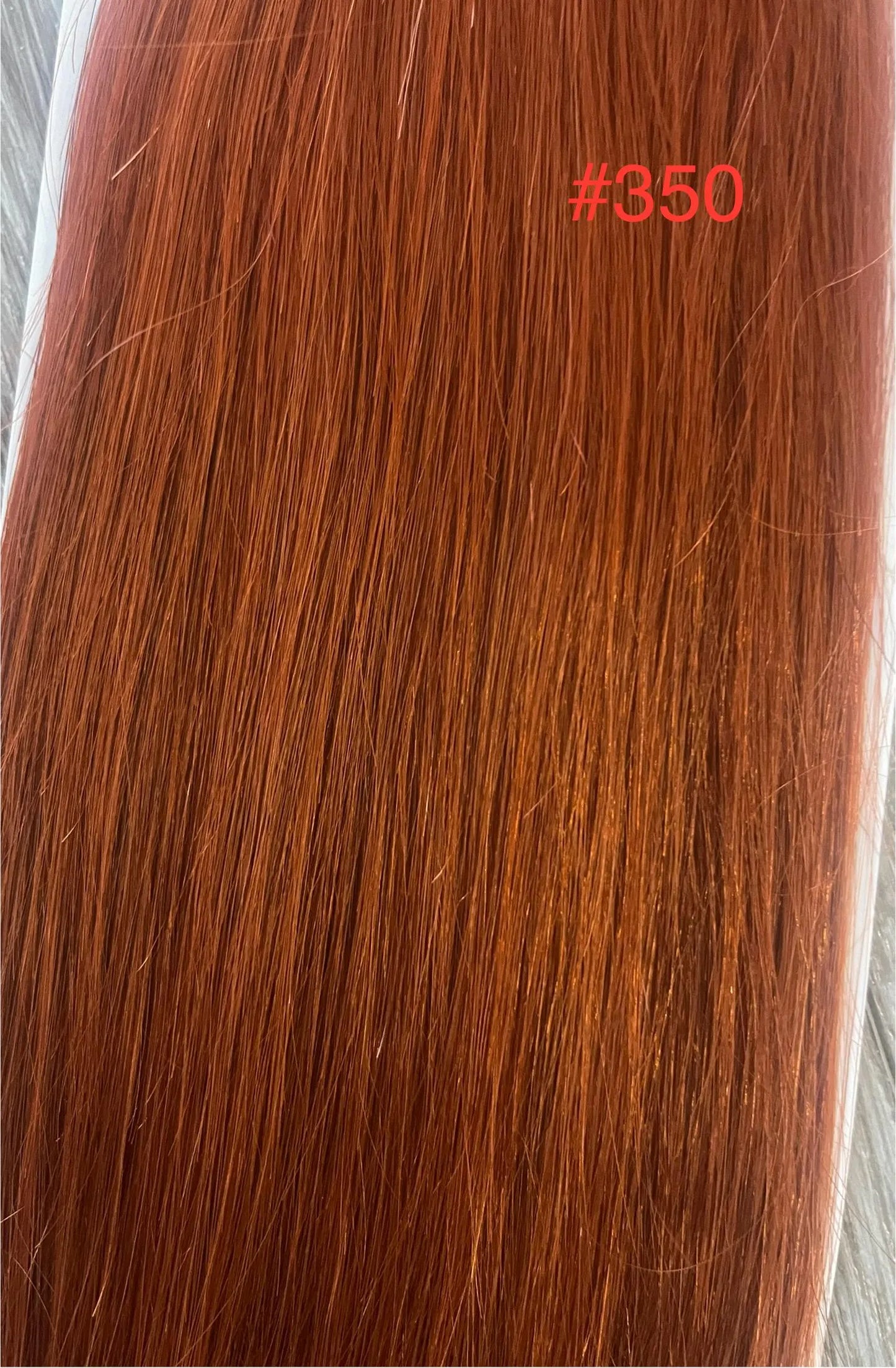 Copper Red #350 Straight Nano Beads Hair Extensions – 100% Remy Human Hair | 50g Pack (50 Strands) | Reusable | Ships from Canada