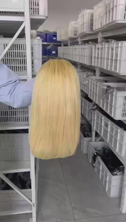 13x4 Transparent Lace Bob Wig – Straight | 100% Human Hair | Natural Black & #613 | 12’’–14’’