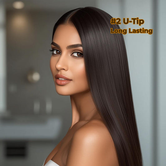 Deep Dark Brown #2 Straight U Tip Fusion Hair Extensions – 100% Remy Human Hair | 50g Pack | 10’’–30’’ | Keratin Pre-Bonded | Reusable