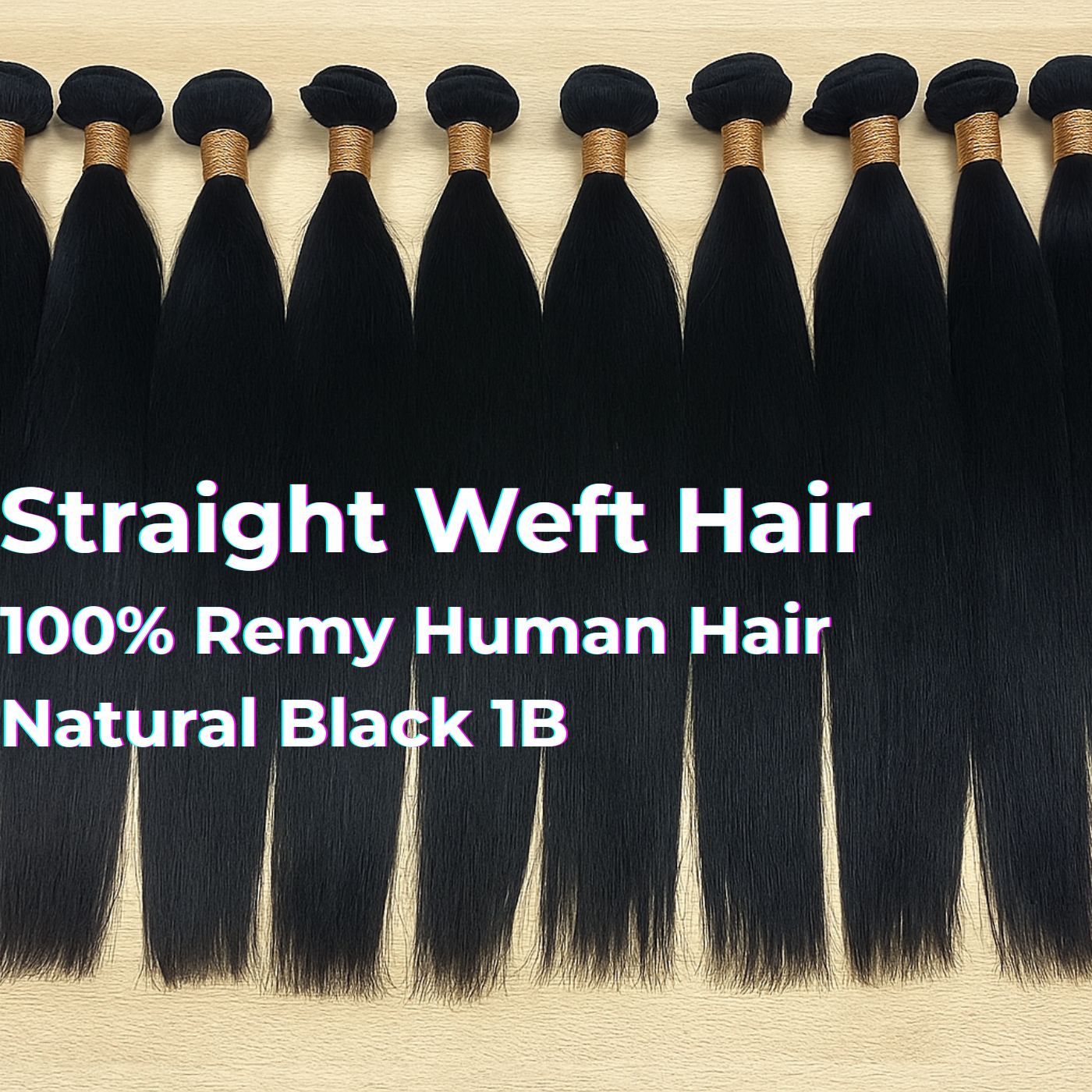 Natural Black #1B Straight Weft Hair Extensions – 100% Remy Human Hair | 100g Pack | 10''–30'' | Reusable | Ships from Canada