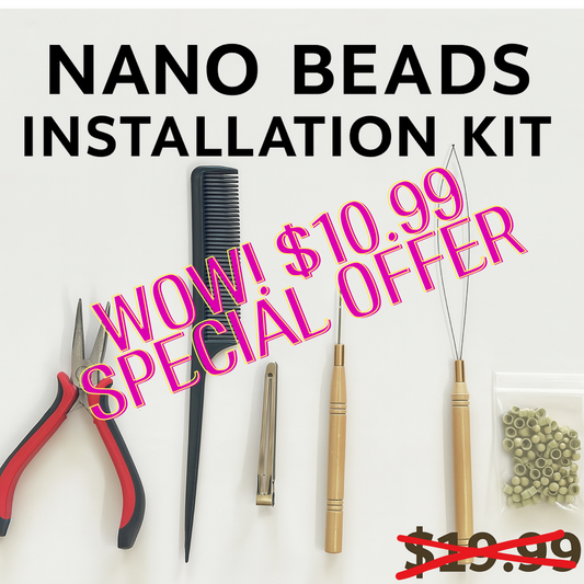Nano Beads Hair Extension Installation Kit – 6-Piece Tool Set for Microlinks